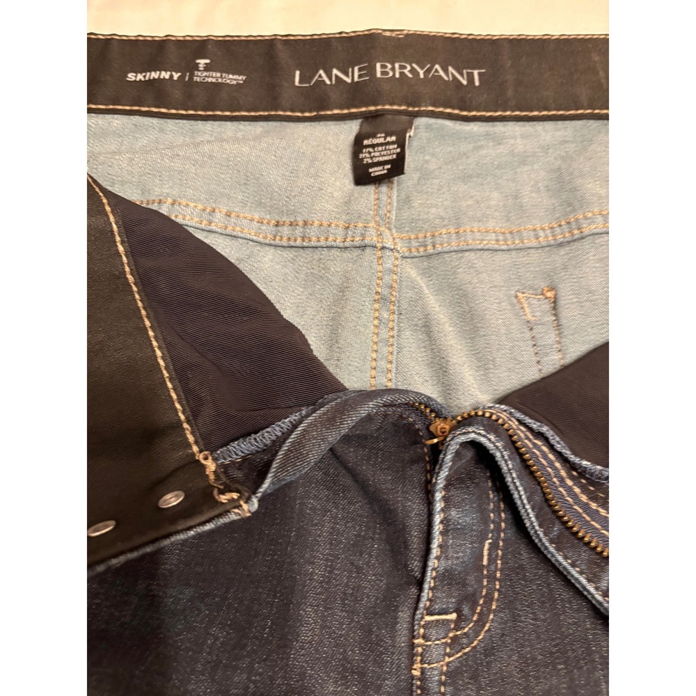 Lane Bryant Skinny Jeans Dark Wash Tighter Tummy Technology Stretch Denim 24R